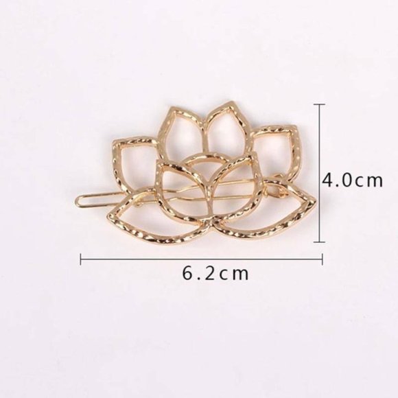 NWOT Gold Lotus Hair Pin - Picture 11 of 12